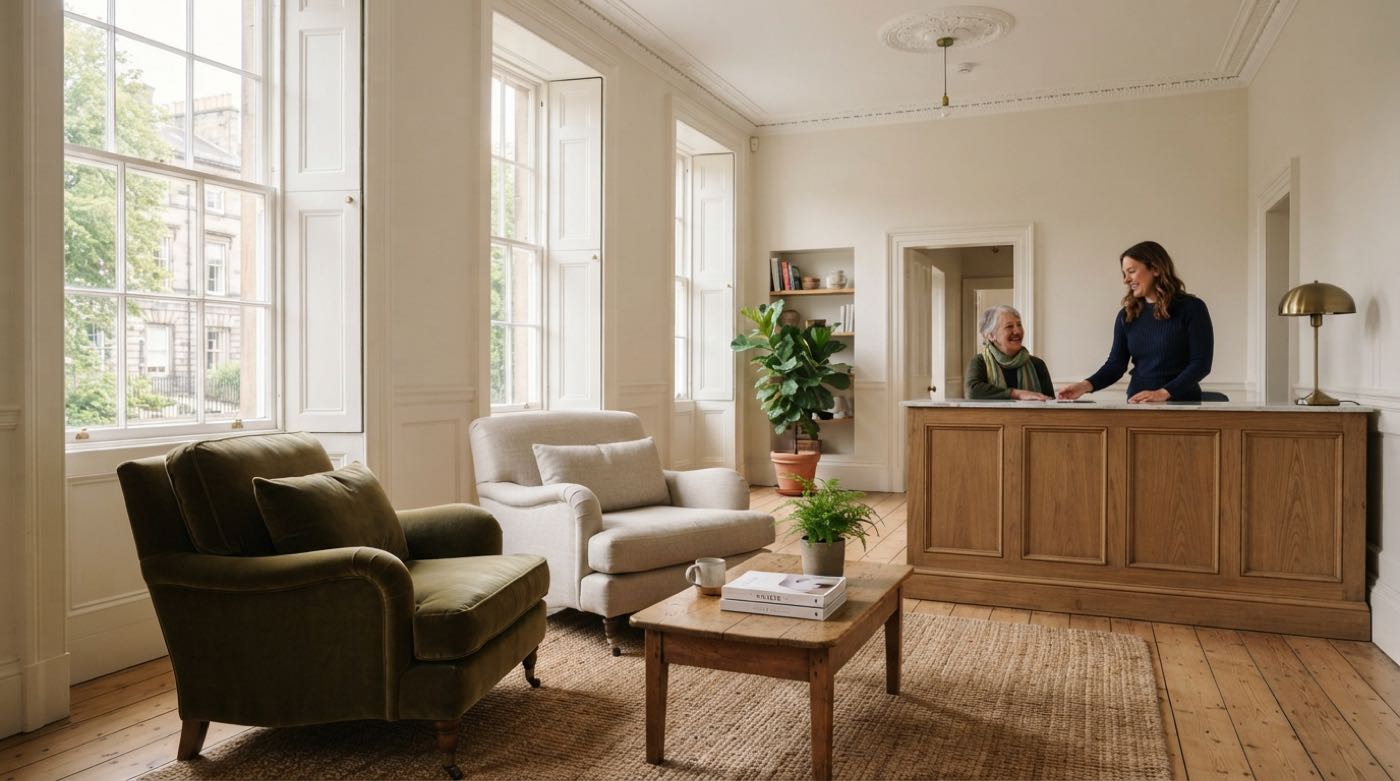 The reception room at Stockbridge Dental